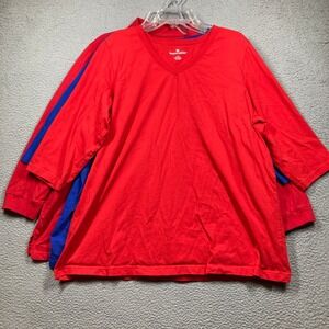 Woman Within T-Shirts Womens Plus 2X Red Blue 3 Pack Cotton Casual Everyday Tops